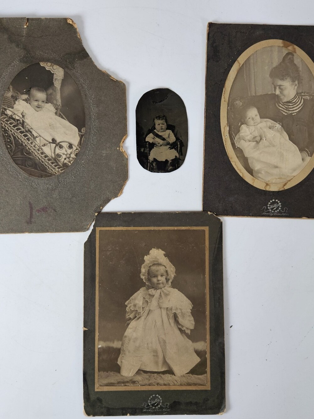 Lot Of 3 1900s 1800s Tintype Baby Portrait Antique